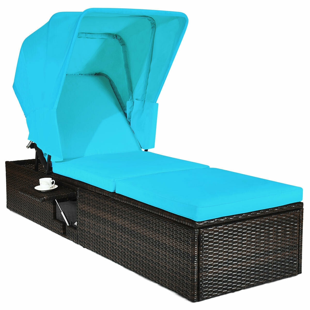 Cedar Outdoor Lounger With Canopy Home Quarters Furnishings