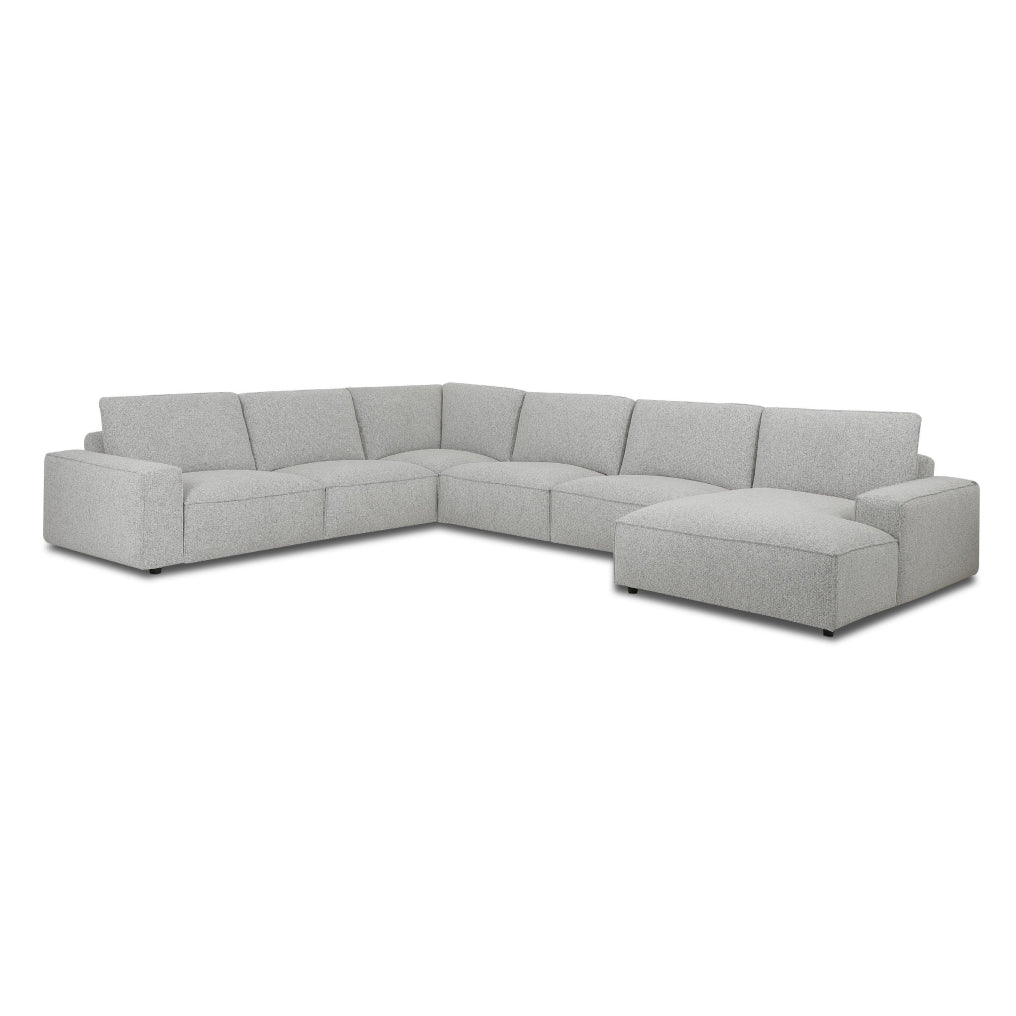 RAFFERTY Expansive Light Gray Fabric Sectional