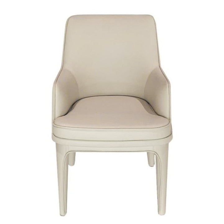 AUBREY Diamond Leather Dining Chair With Gold Ring