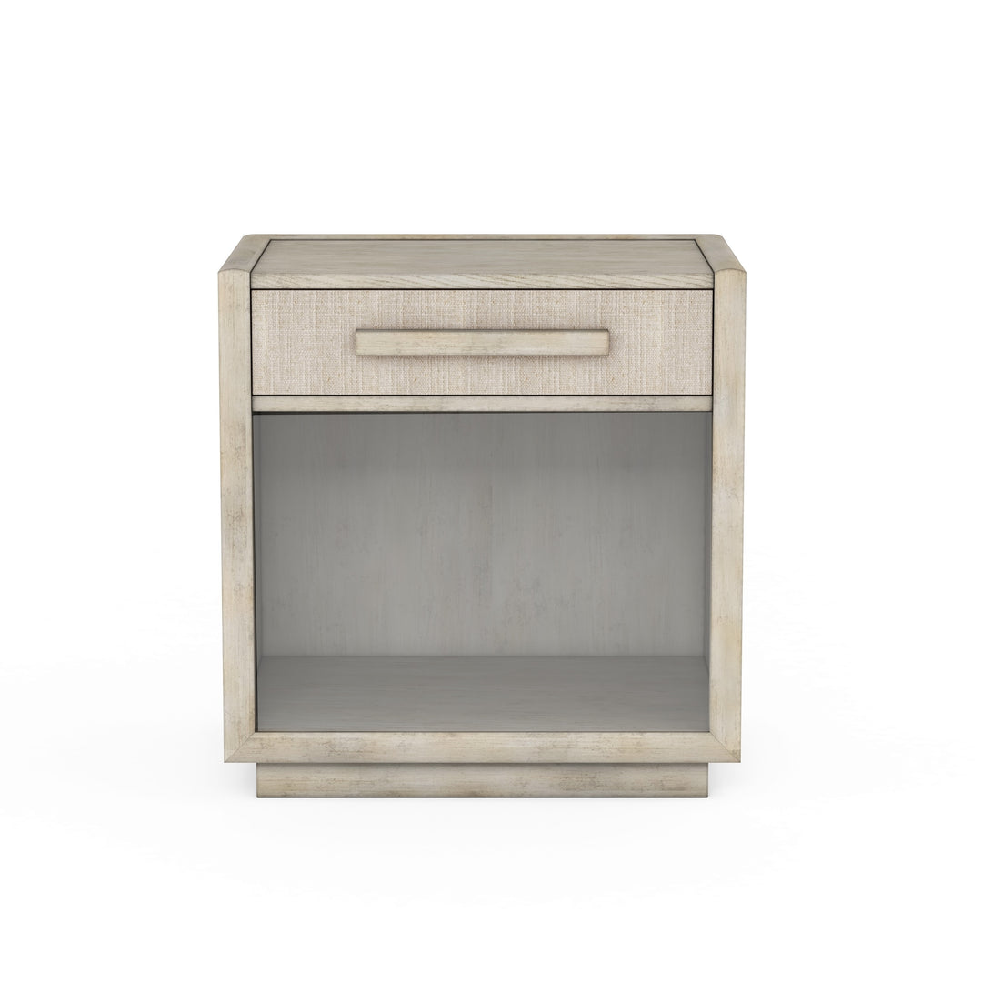 COTIERE 1 Drawer Linen Wood Nightstand