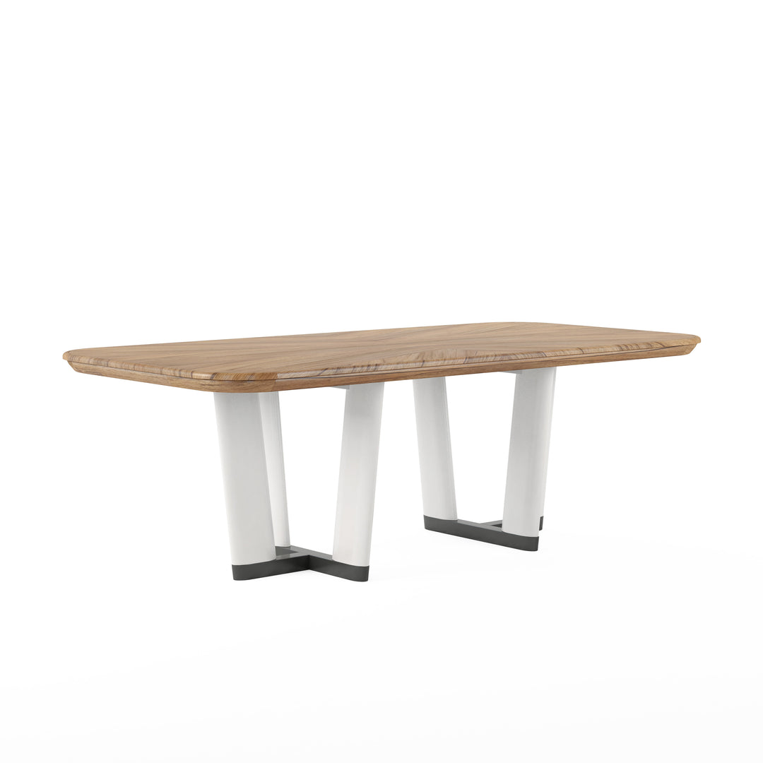 PORTICO White & Wood Rectangular Dining Table