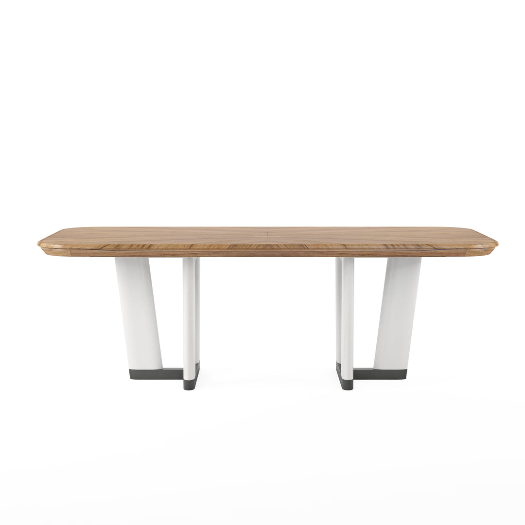 PORTICO White & Wood Rectangular Dining Table