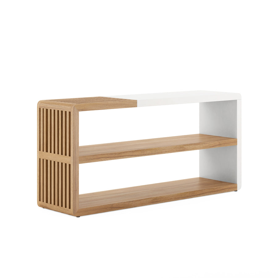 PORTICO White & Wood NoneConsole Table