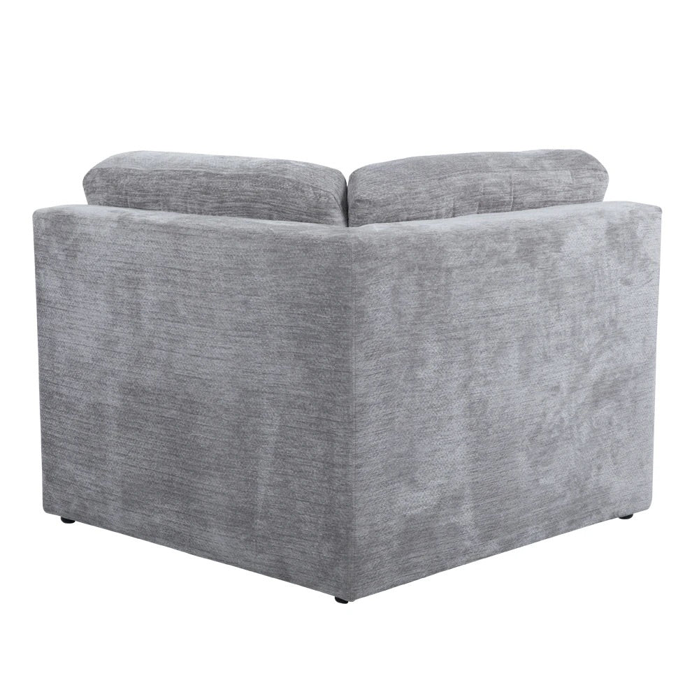 MARCELLUS Fluffy Fossil Fabric Sectional Sofa