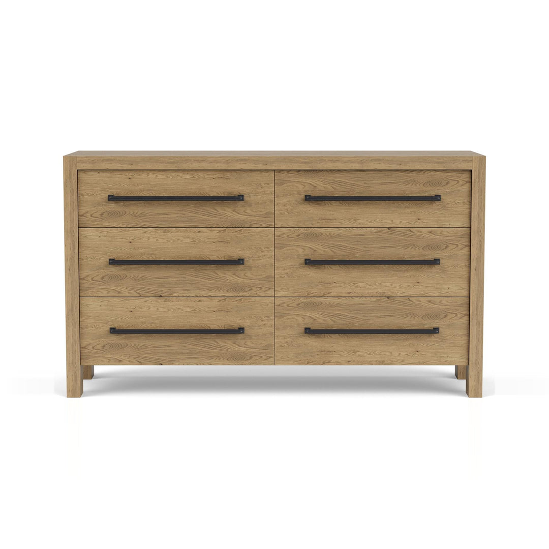 DAVIE Pale Oak Veneer 6 Drawers Dresser