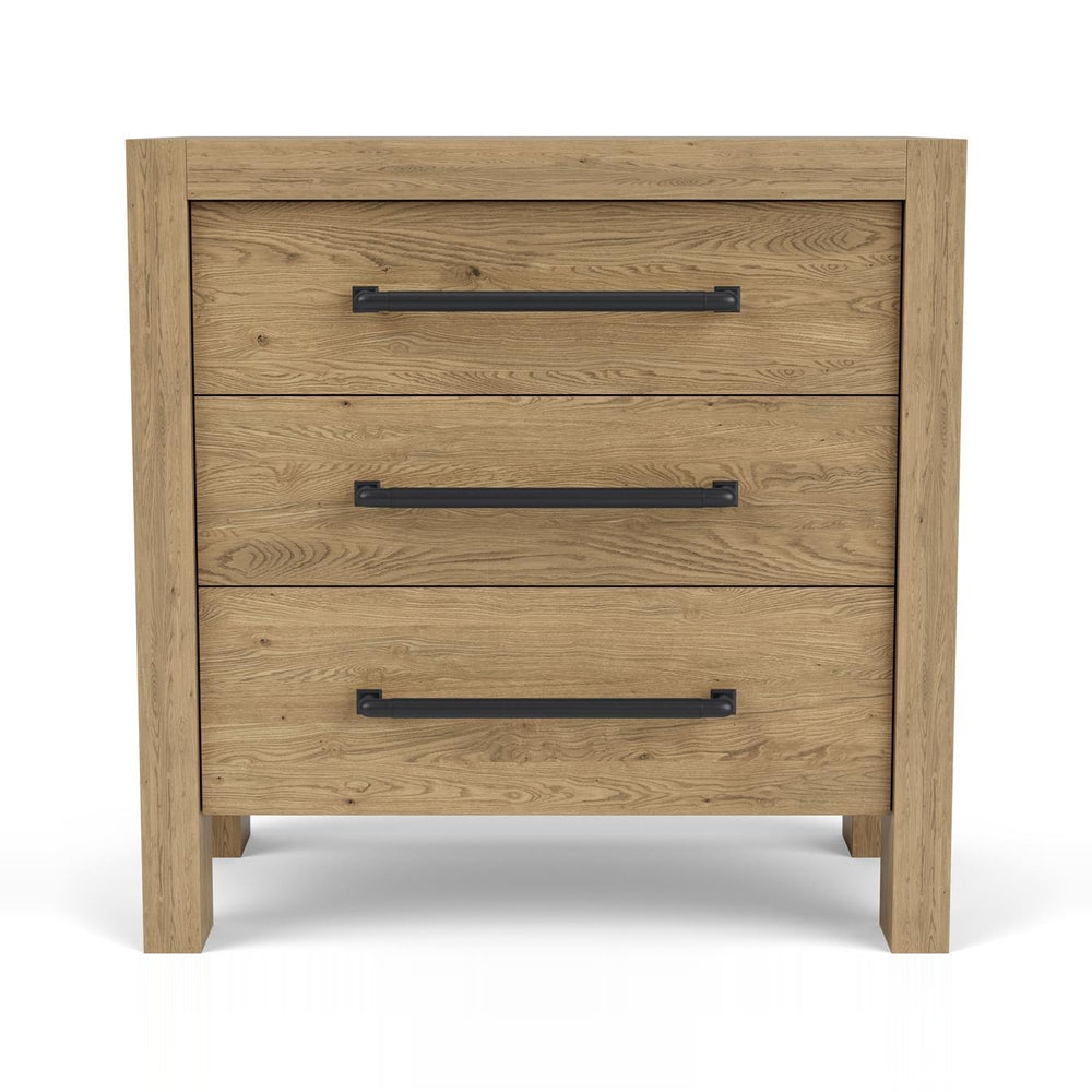 DAVIE Pale Oak 3 Drawers Nightstand