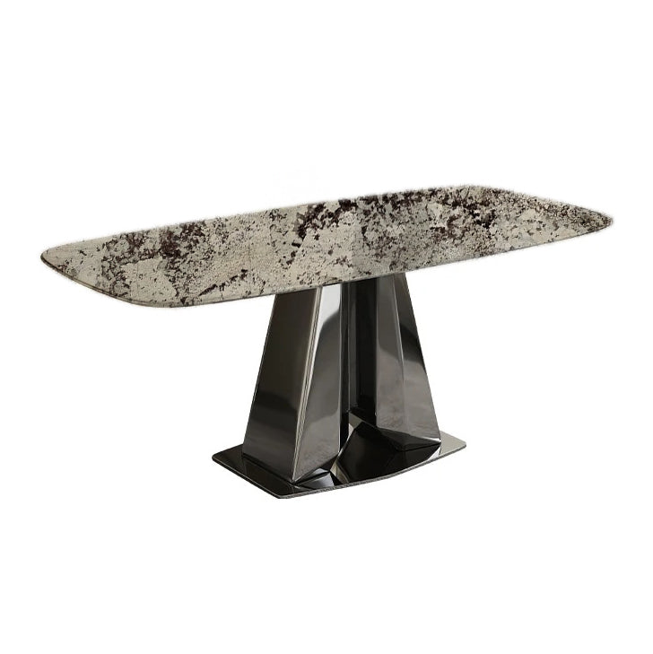 DOUBLE BRICK Snow Mount Marble Dining Table