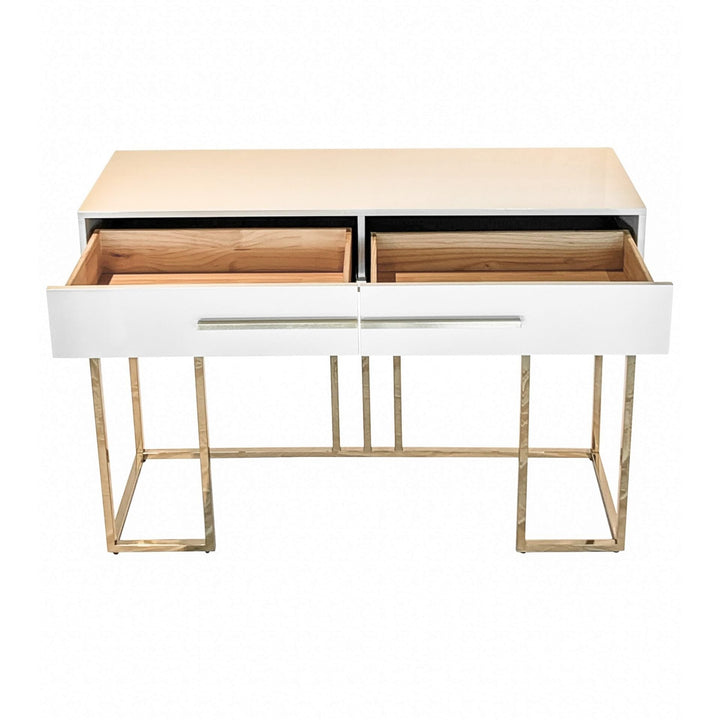 ALYONA White & Gold Console Table