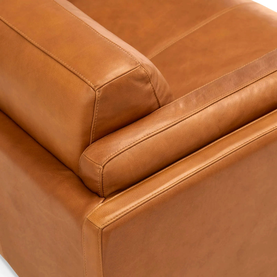 SADIE Classic Caramel Leather Sofa