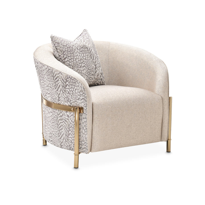 LISBON Opal Gold Fabric Accent Chair - Michael Amini