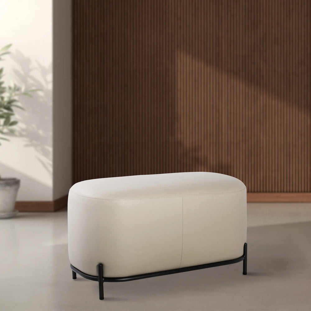 VEYRA Taupe Leathaire Bench