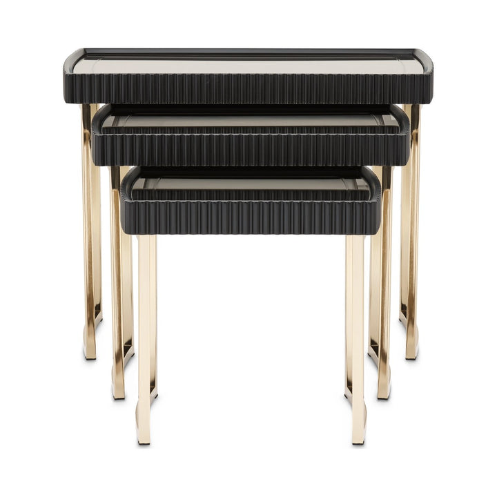 LISBON Black Nesting End Table - Michael Amini