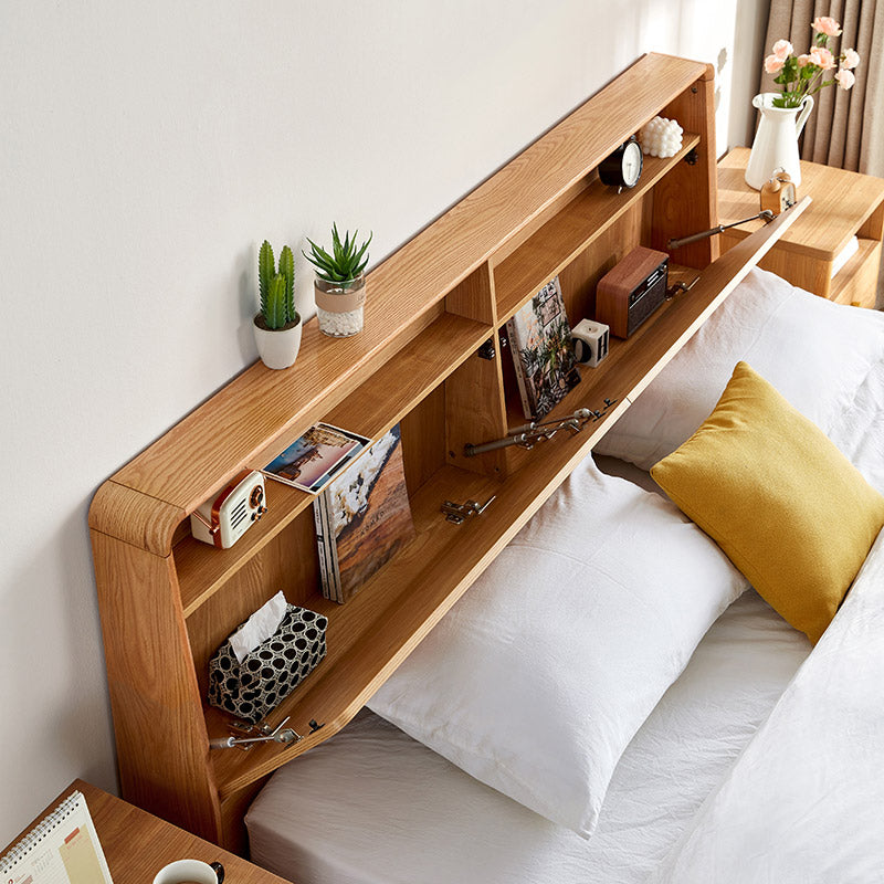 LINDEN Floating Oak Frame Bed with LED Under-lighting