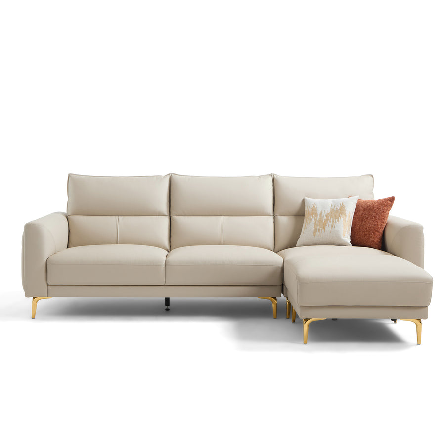 ANIKA Leather Sectional Sofa with Ottoman