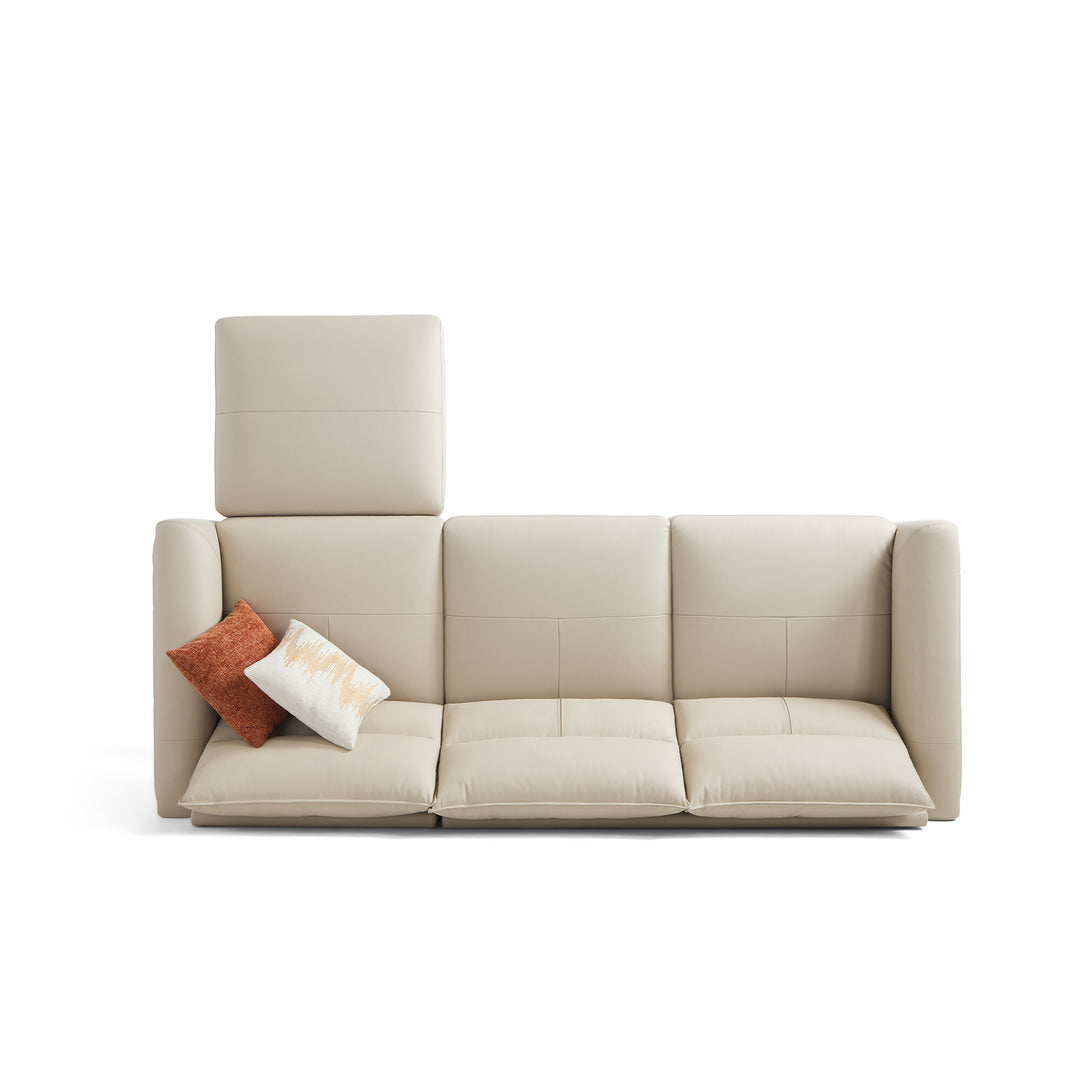 ANIKA Leather Sectional Sofa with Ottoman