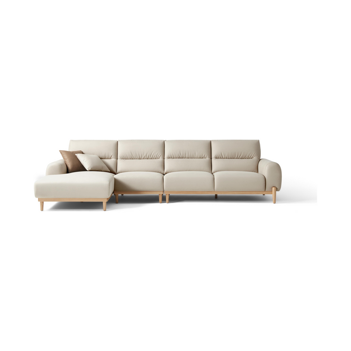 LIEZEL White Cream Sectional Sofa