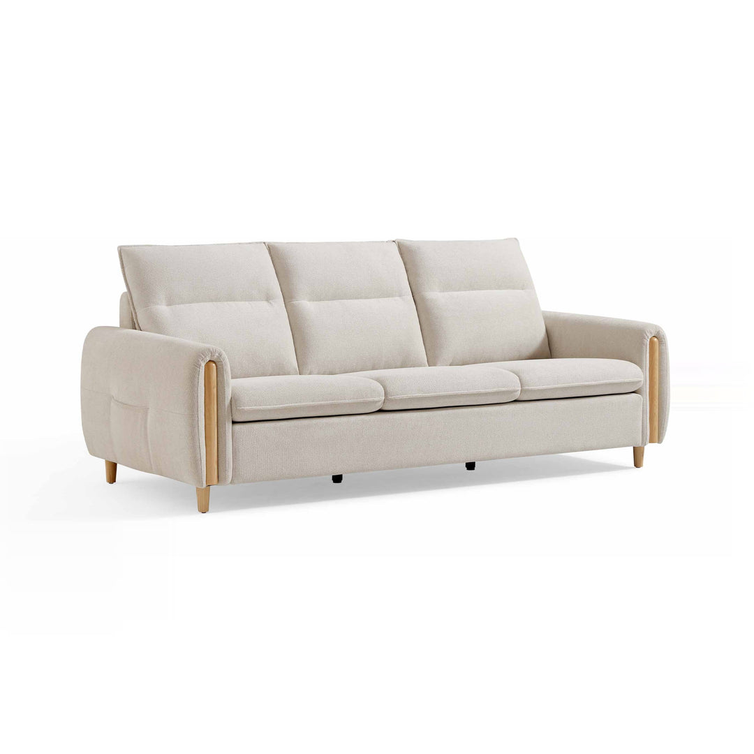 BORIS White Cotton Linen Sofa