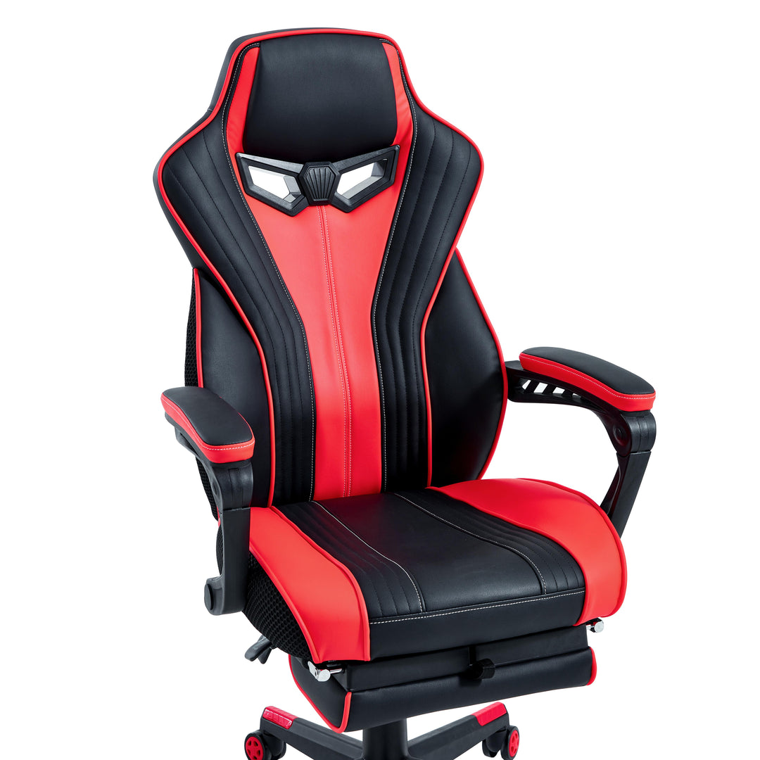 LEXI Red and Black Gaming Chair with Footrest