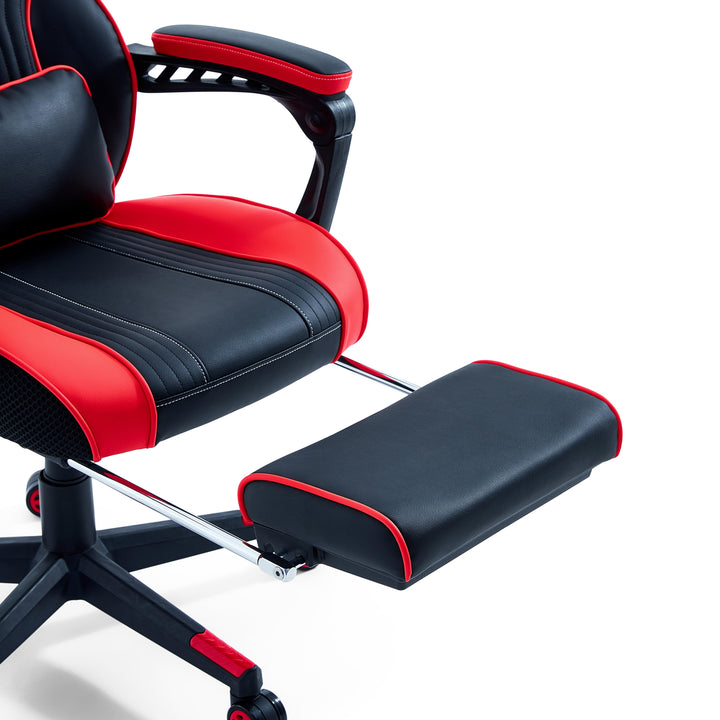 LEXI Red and Black Gaming Chair with Footrest