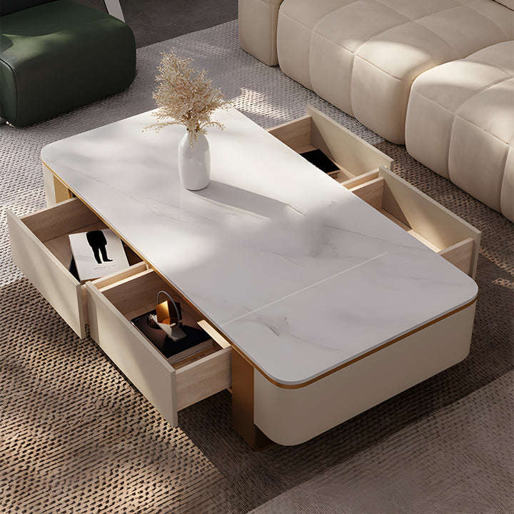 ERYNDOR Snow White Gloss Top Coffee Table