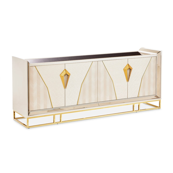 CARMELA Shimmer Ivory Console Table  - Michael Amini