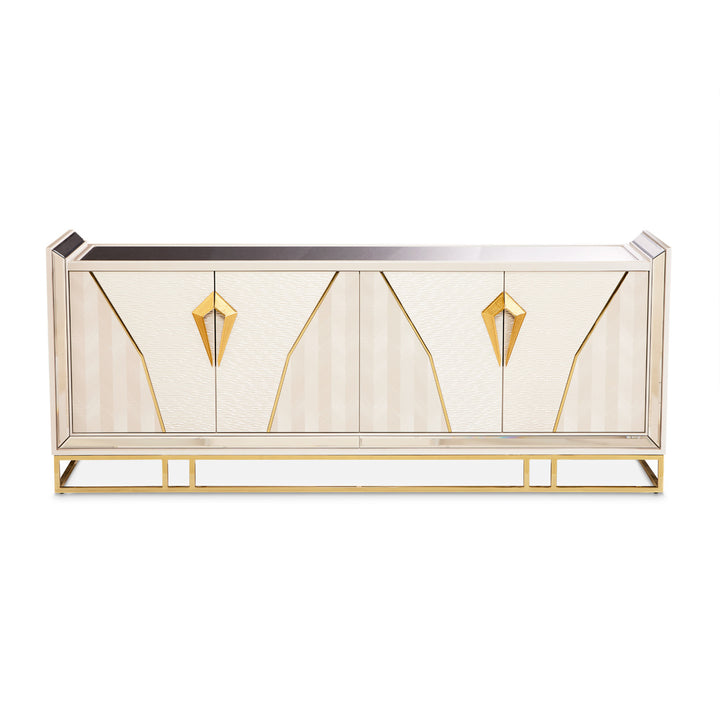 CARMELA Shimmer Ivory Console Table  - Michael Amini