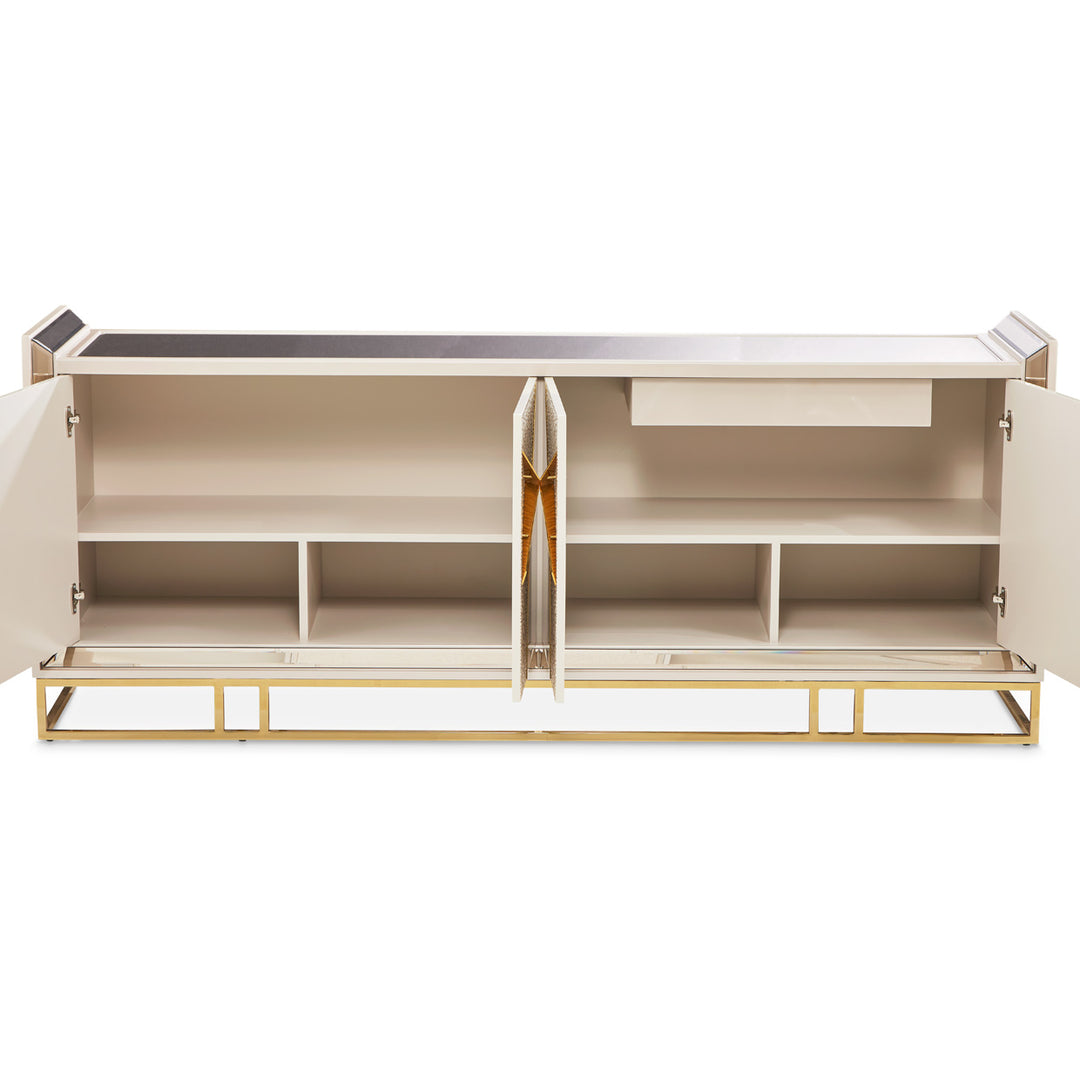 CARMELA Shimmer Ivory Console Table  - Michael Amini