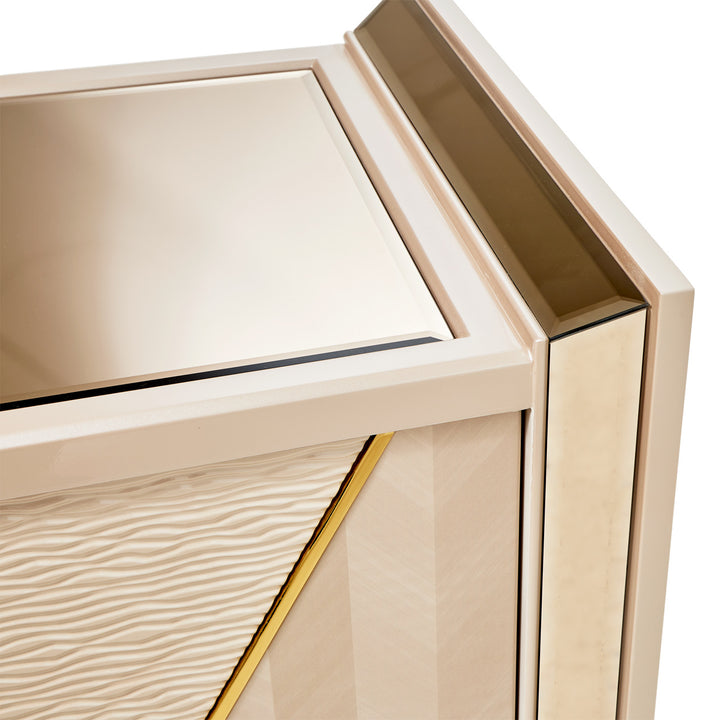 CARMELA Shimmer Ivory Console Table  - Michael Amini