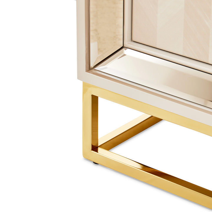 CARMELA Shimmer Ivory Console Table  - Michael Amini