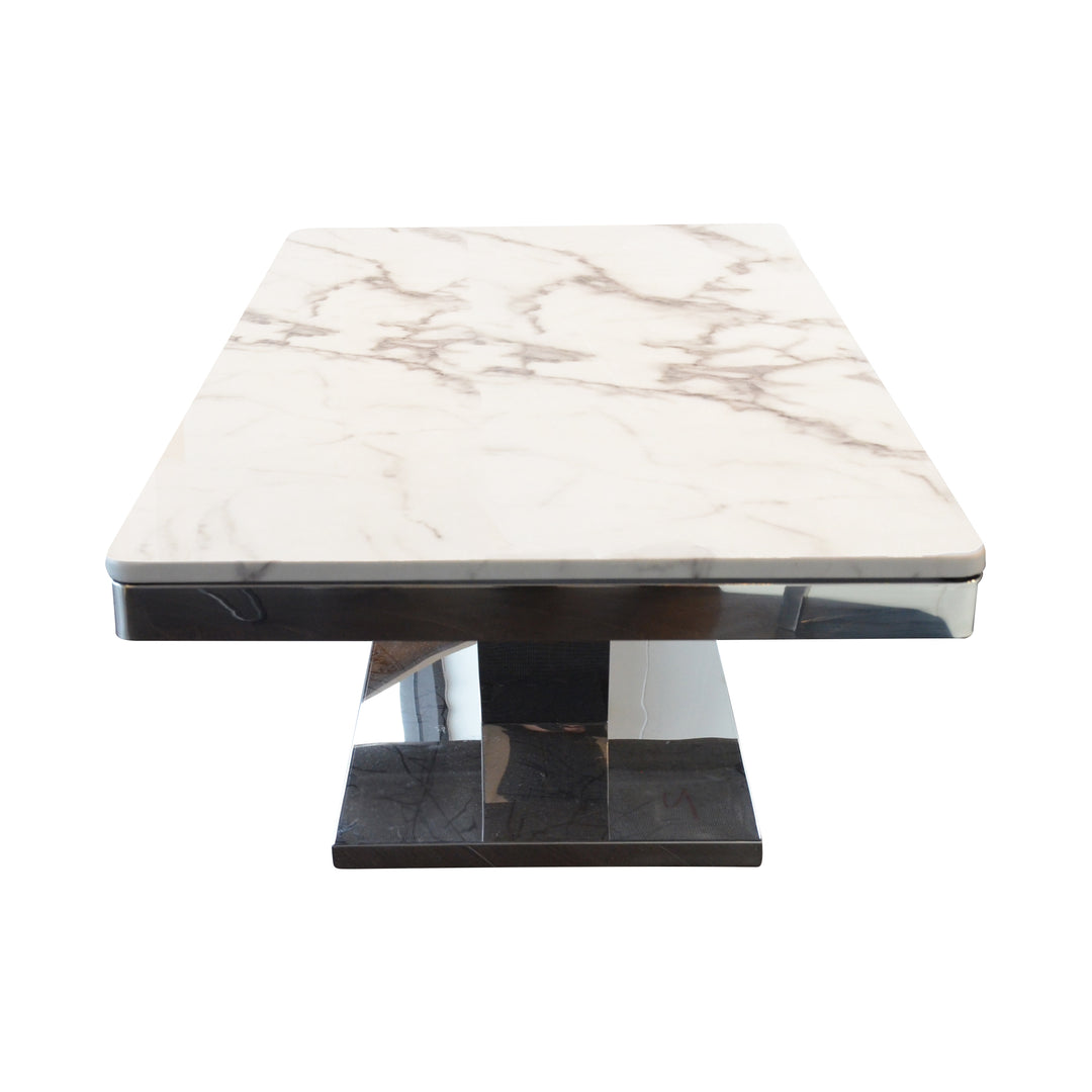 SARAH White Faux Marble Coffee Table