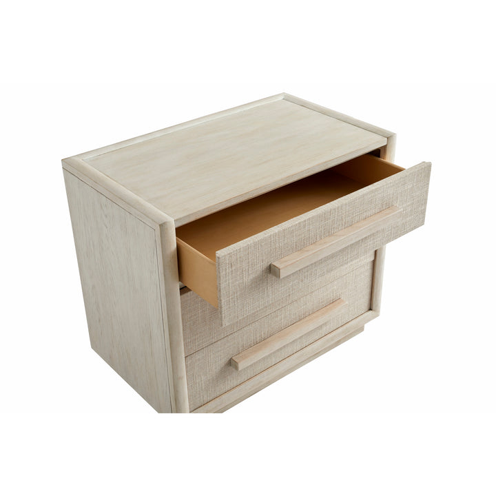 COTIERE 3 Drawers Linen Wood Nightstand