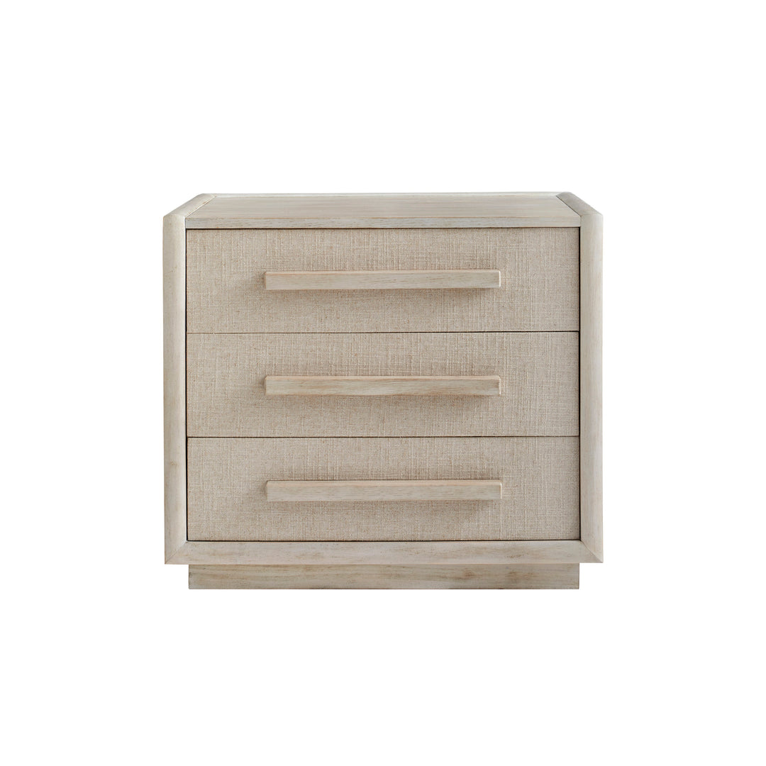 COTIERE 3 Drawers Linen Wood Nightstand