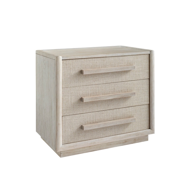 COTIERE 3 Drawers Linen Wood Nightstand