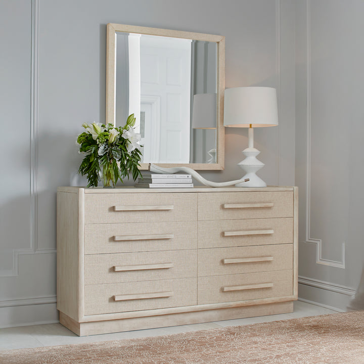 COTIERE Linen Wood 8 Drawers Dresser