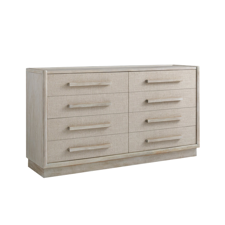 COTIERE Linen Wood 8 Drawers Dresser