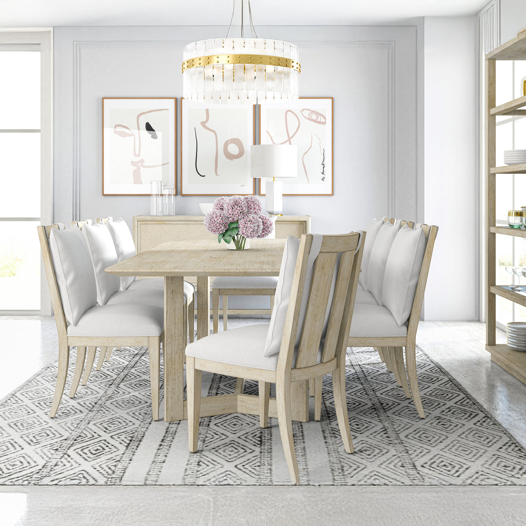 COTIERE Linen Wood Dining Table