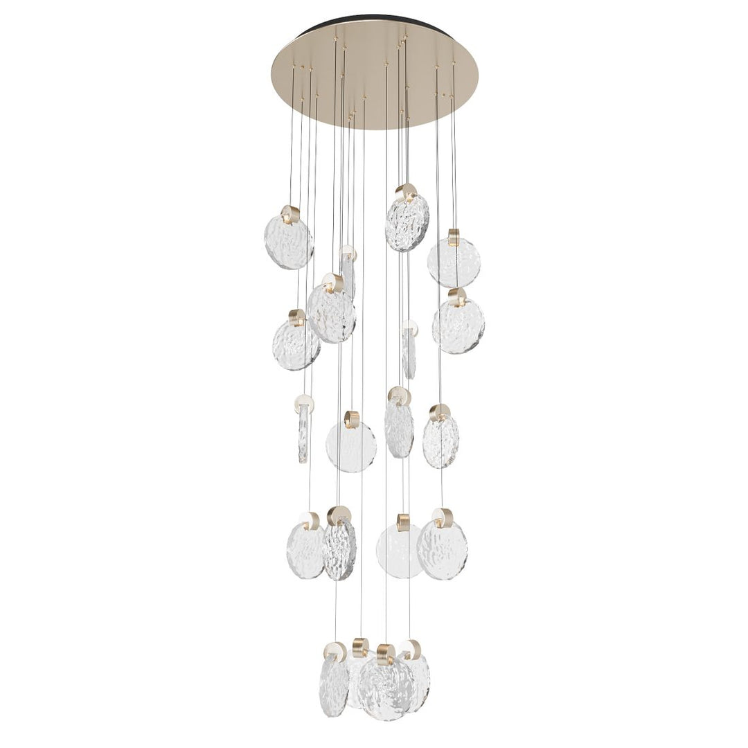 Gold Crystal & Aluminum Pendant Lamp