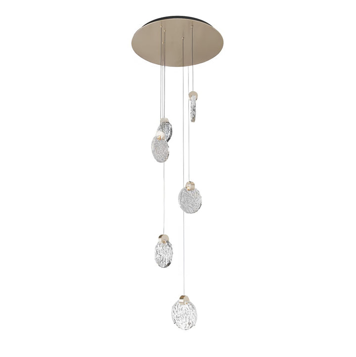 Gold Crystal & Aluminum Pendant Lamp