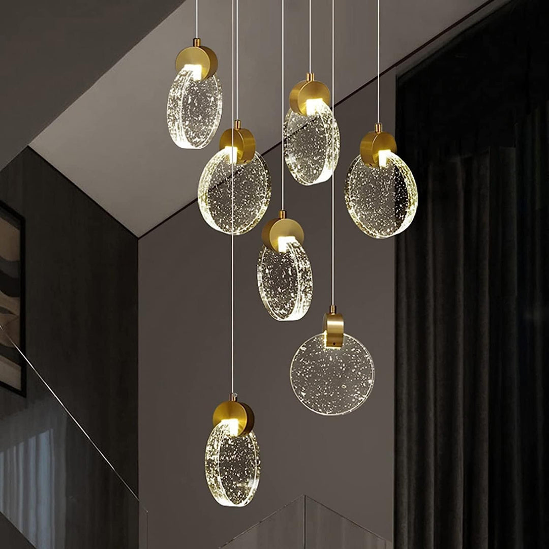 LUNIVELLE Gold Crystal Pendant Lamp