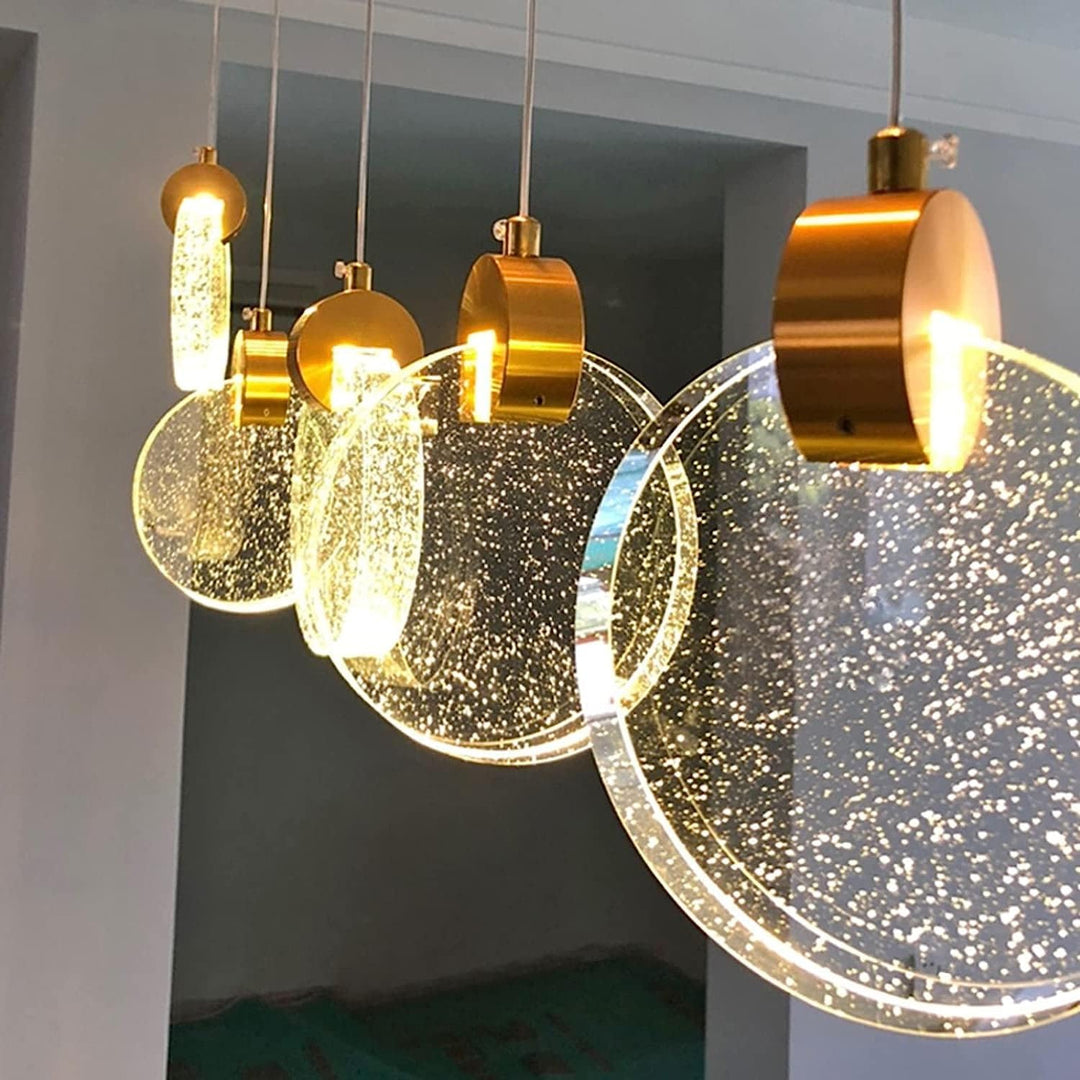 LUNIVELLE Gold Crystal Pendant Lamp