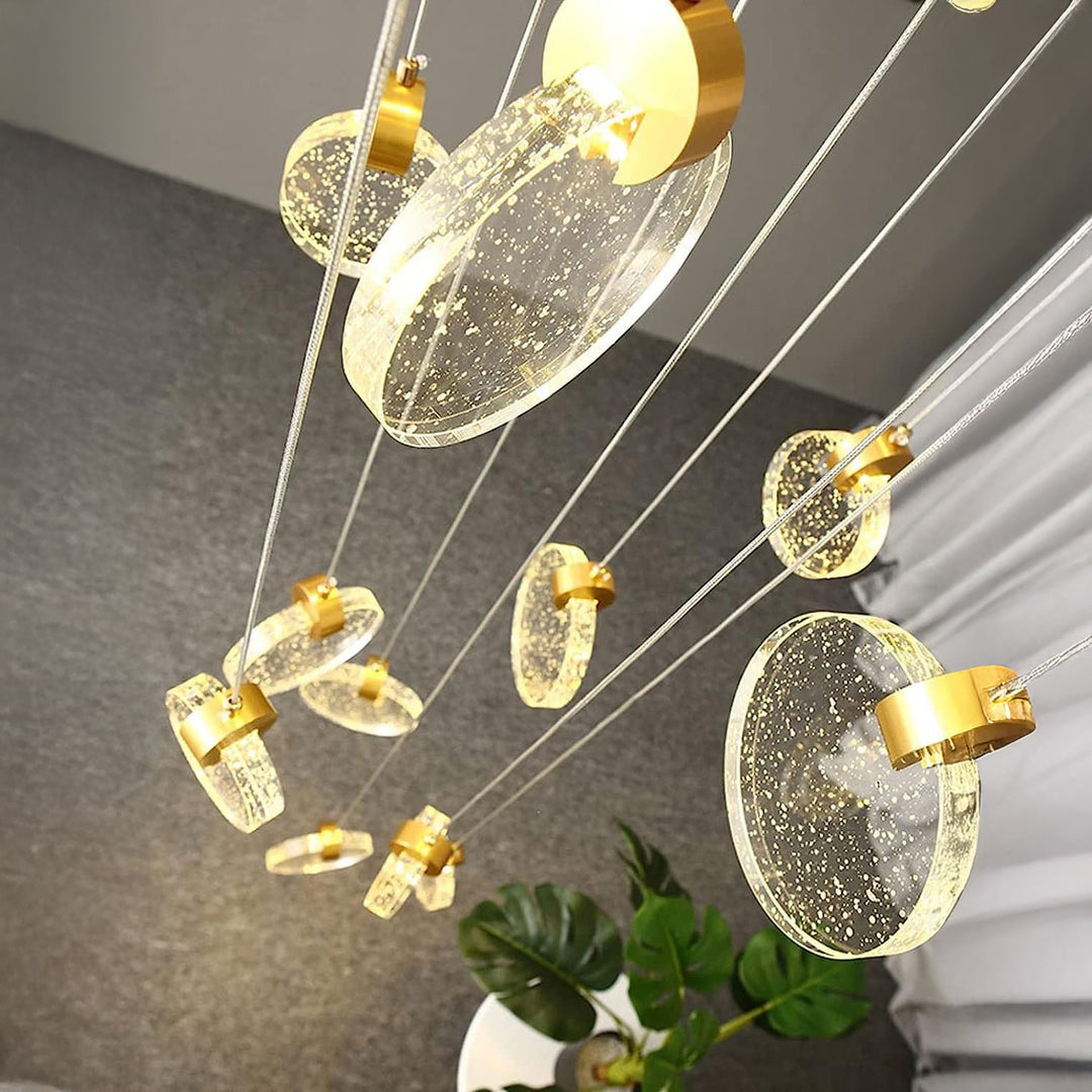 LUNIVELLE Gold Crystal Pendant Lamp