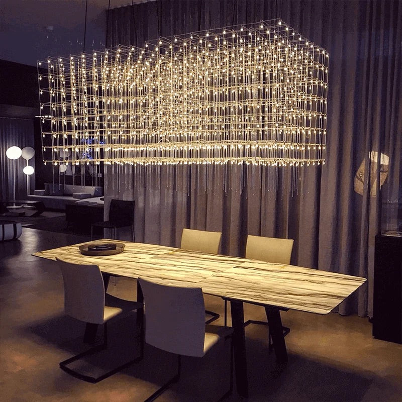 CAMERON Artistic Grid Geometric LED Chandelier