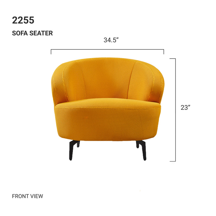 LINUS Curved Yellow Sofa Seater