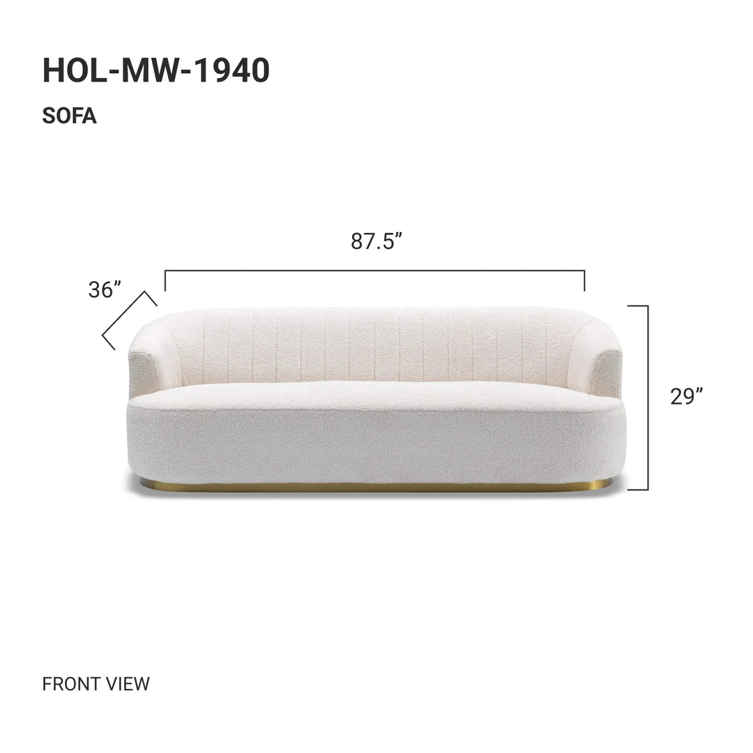 MUSCAT White Boucle Fabric Sofa