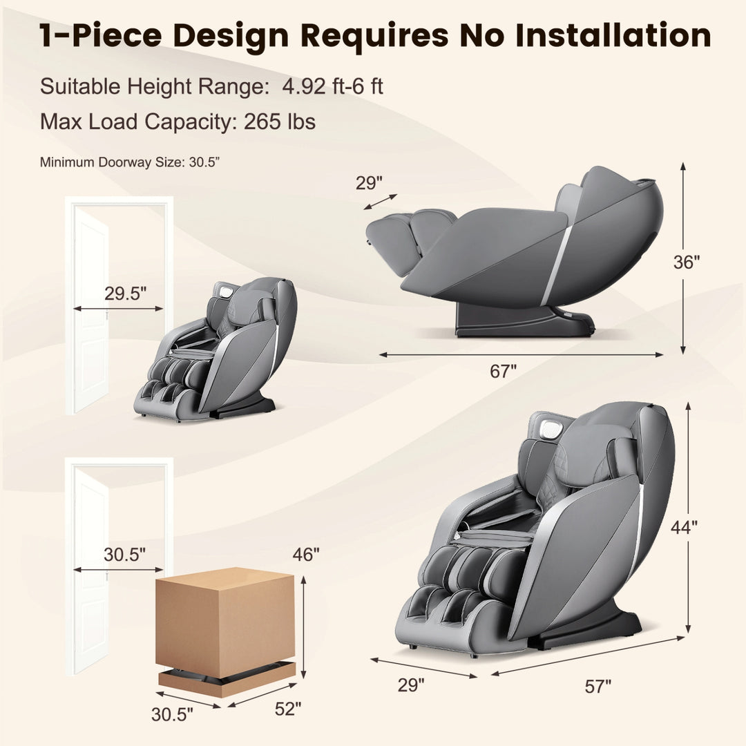 COSTWAY Voice Control Heat Foot Roller Massage Chair