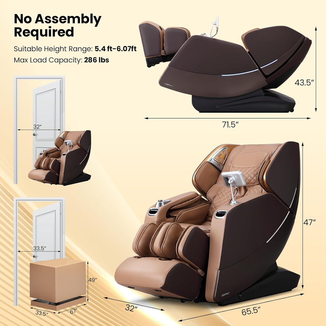 COSTWAY Heated Massage Recliner with Thai Stretching