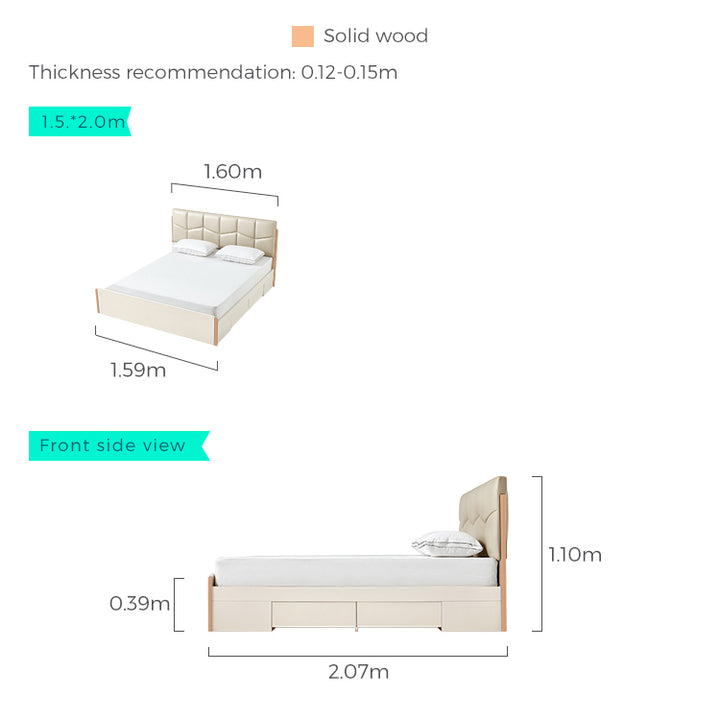 AYLA Minimalist Bed with Storage and Drawers