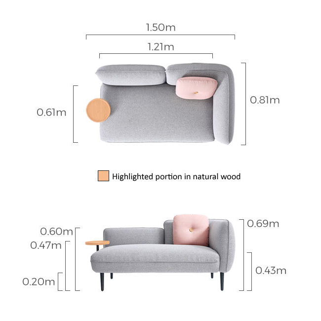 DALIA Orange Sofa with Built-in Tray