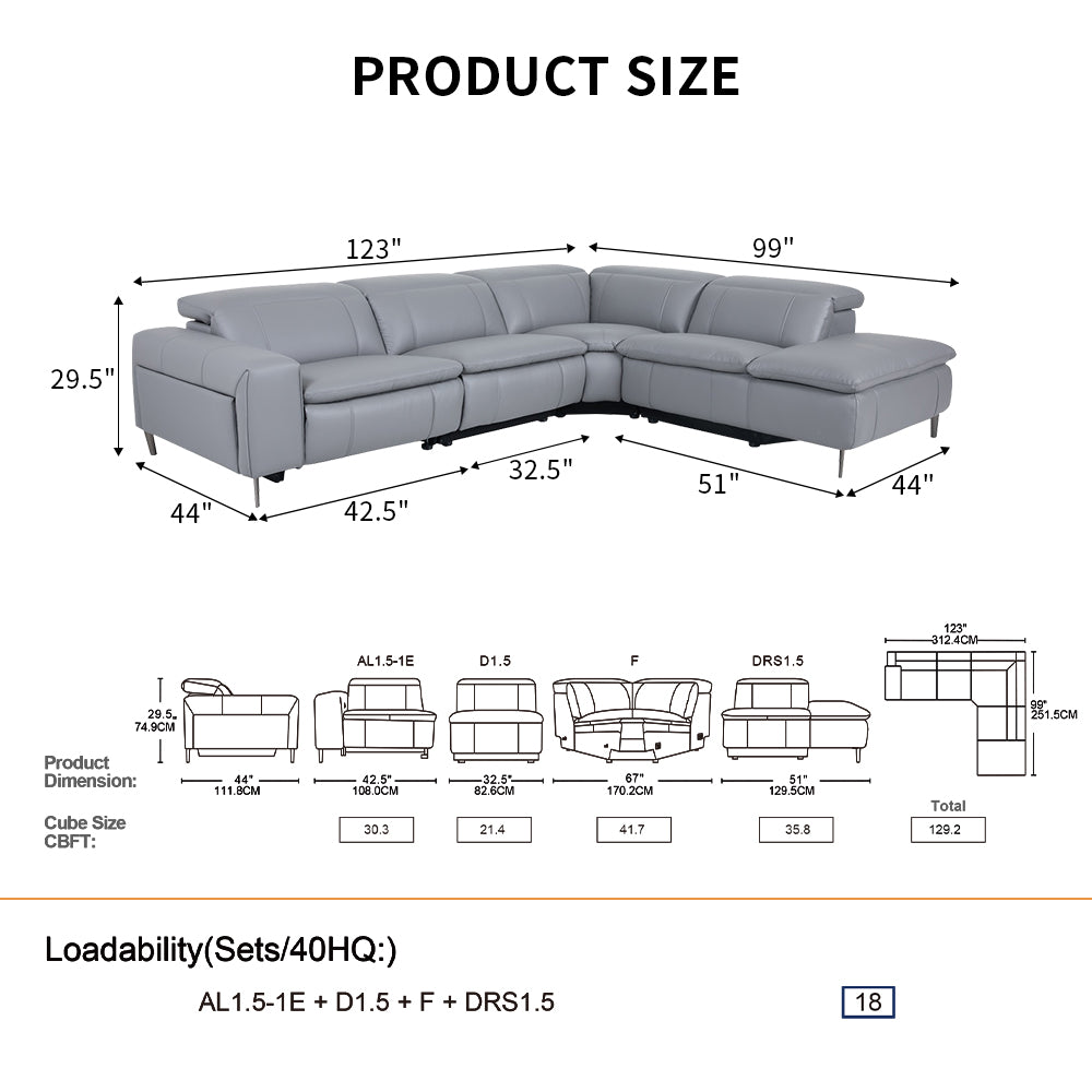 STORM Leather Sectional Sofa