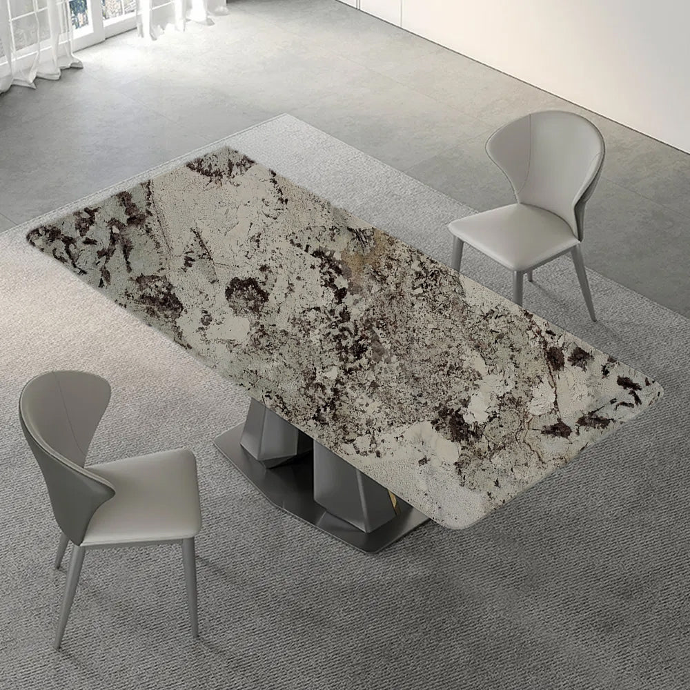 DOUBLE BRICK Snow Mount Marble Dining Table